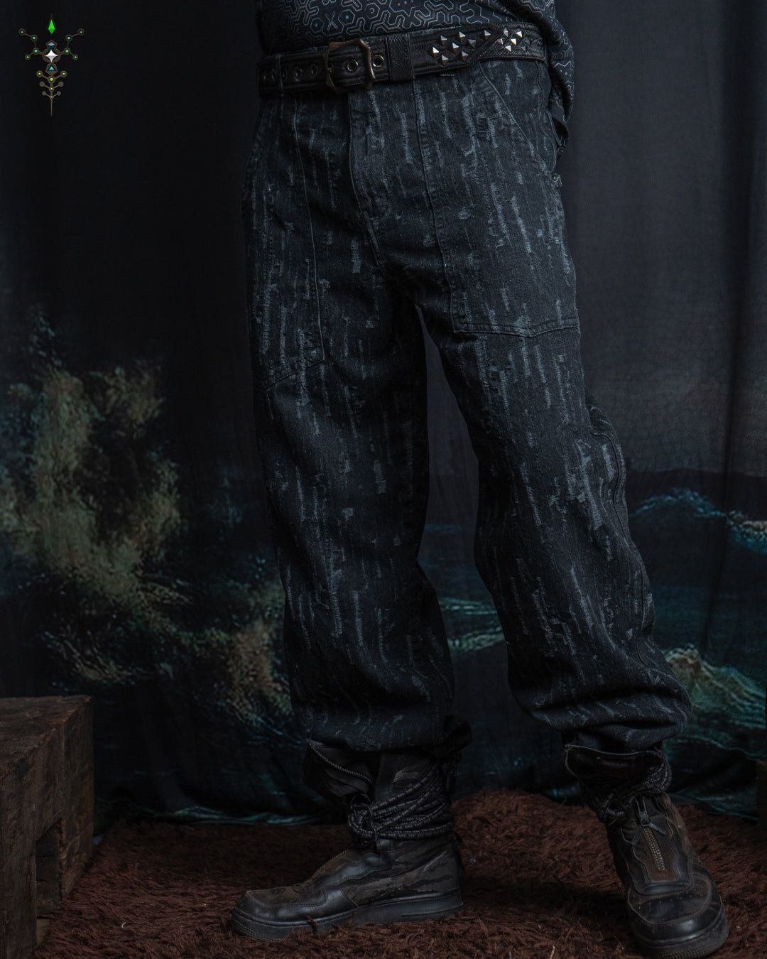 Pants Men / Loose Fit Denim / Stonewashed - BLAKPUNK Distressed